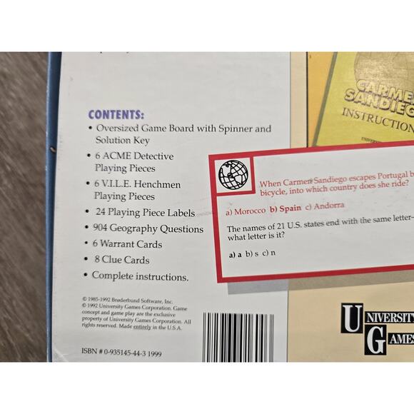 Nostalgic 90s' Carmen San Diego COMPLETE Playing Pieces University Games 1992 - Picture 12 of 14